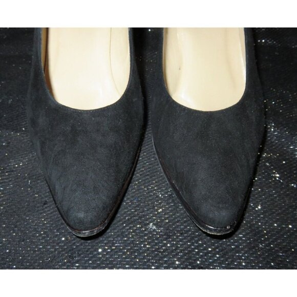 Calvin Klein Suede Leather Pointed Toe Pumps size 6 in Classic Black - Picture 2 of 11